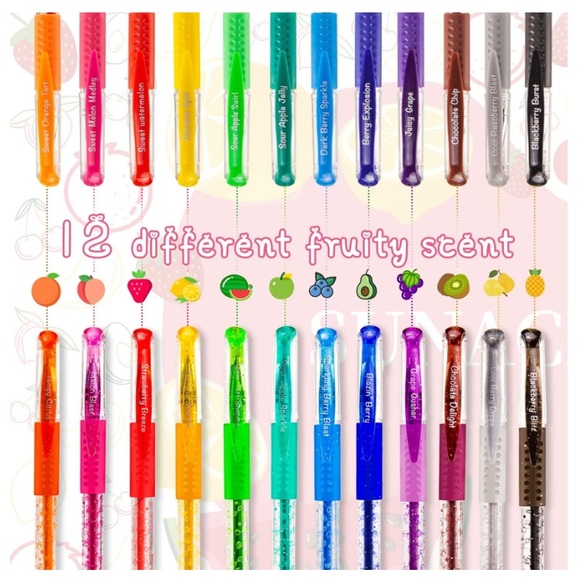 24 Fruity Scented Gel Pens - Picture 1 of 4